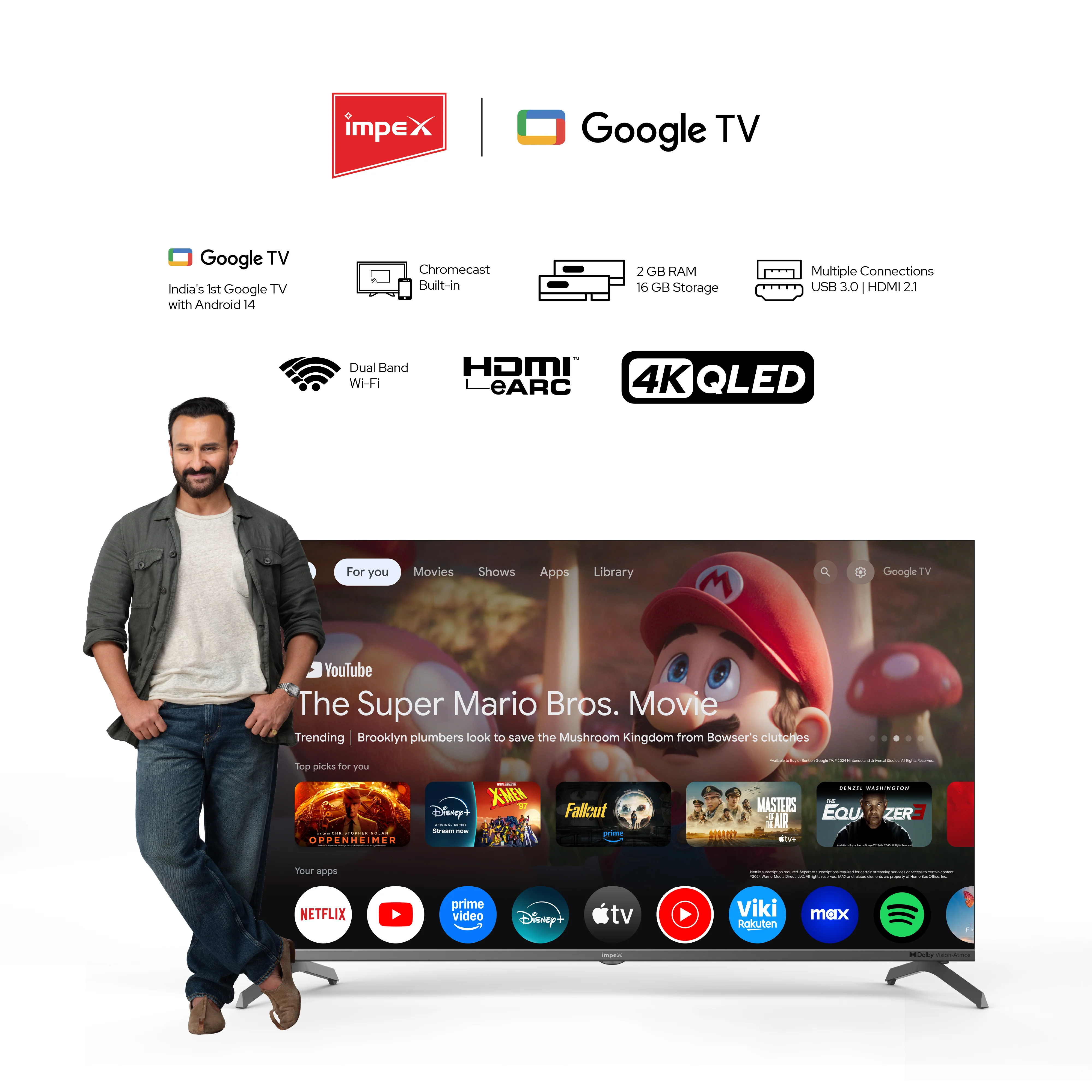 IMPEX|evoQ 43S4QLC3| 43"|4K QLED|GoogleTV|HDR10|120Hz DLG|Dolby Vision|Dolby ATMOS|ALLM|MEMC|24W SPEAKER|4 Year Warranty - Image 16