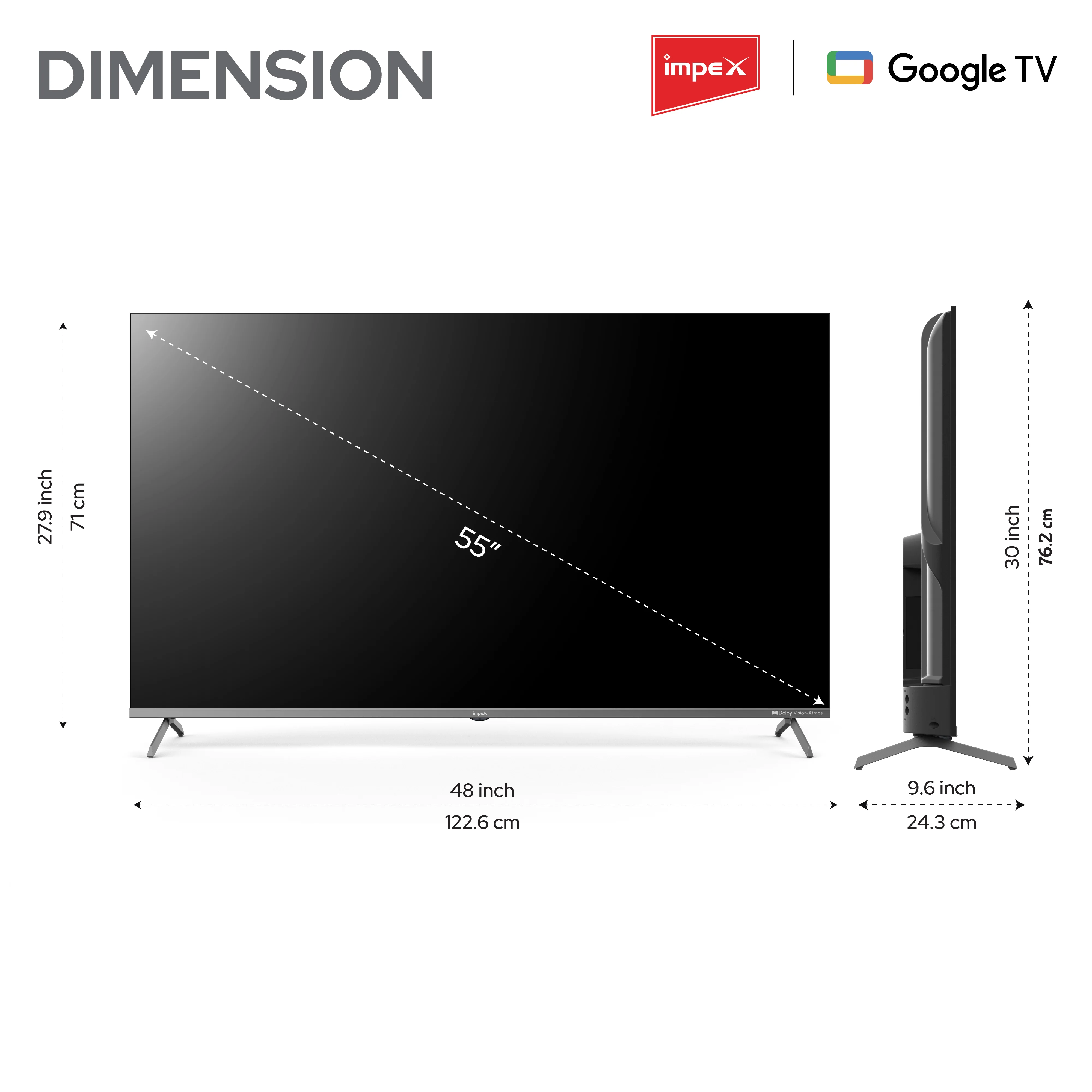 IMPEX|evoQ 55S4QLC3| 55"|4K QLED|GoogleTV|HDR10|120Hz DLG|Dolby Vision|Dolby ATMOS|ALLM|MEMC|24W SPEAKER|4 Year Warranty - Image 15