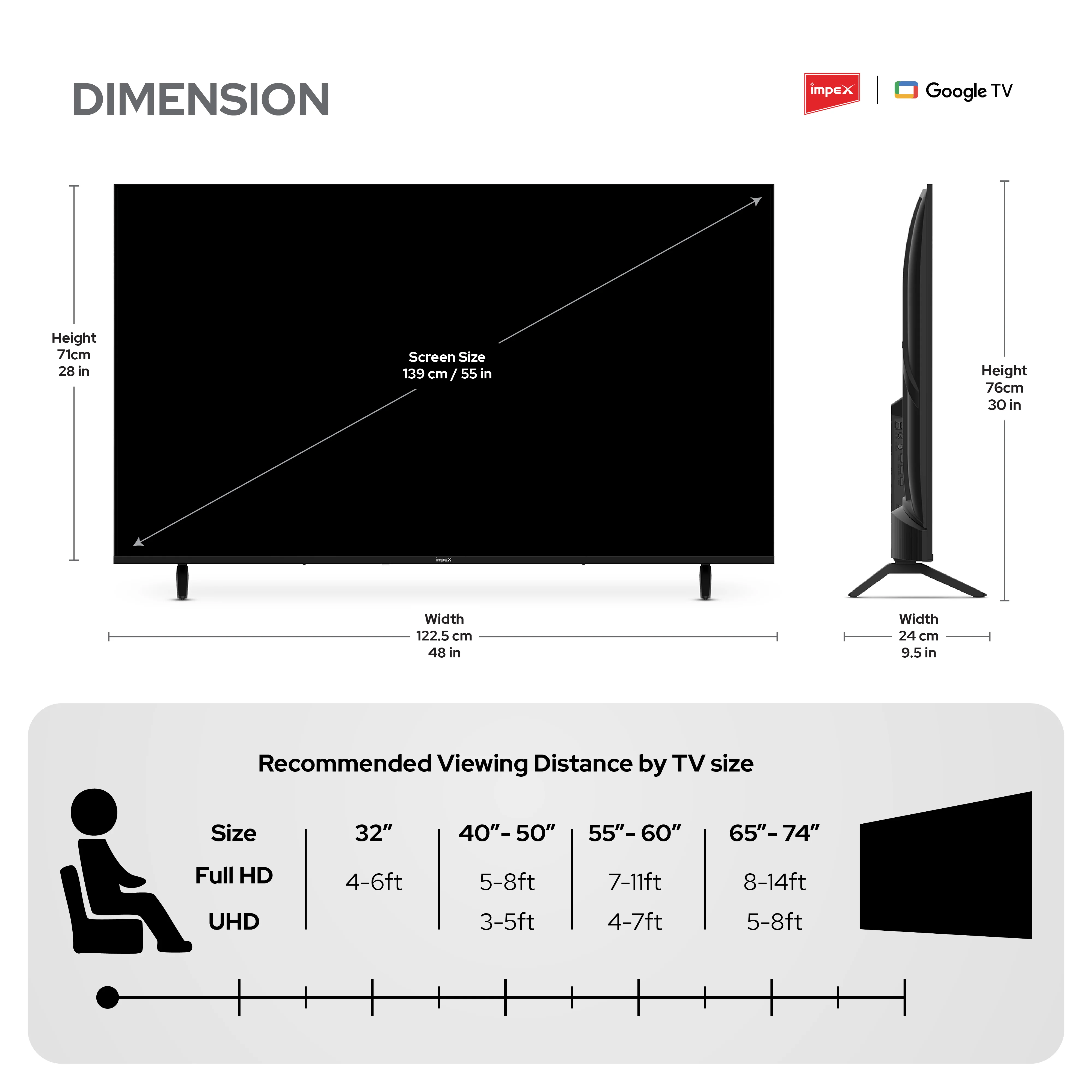 IMPEX|evoQ 55S4QLF3| 55"|4K QLED|GoogleTV|HDR10|120Hz|ALLM|MEMC|Dolby Audio|24W SPEAKER|4 Year Warranty - Image 10