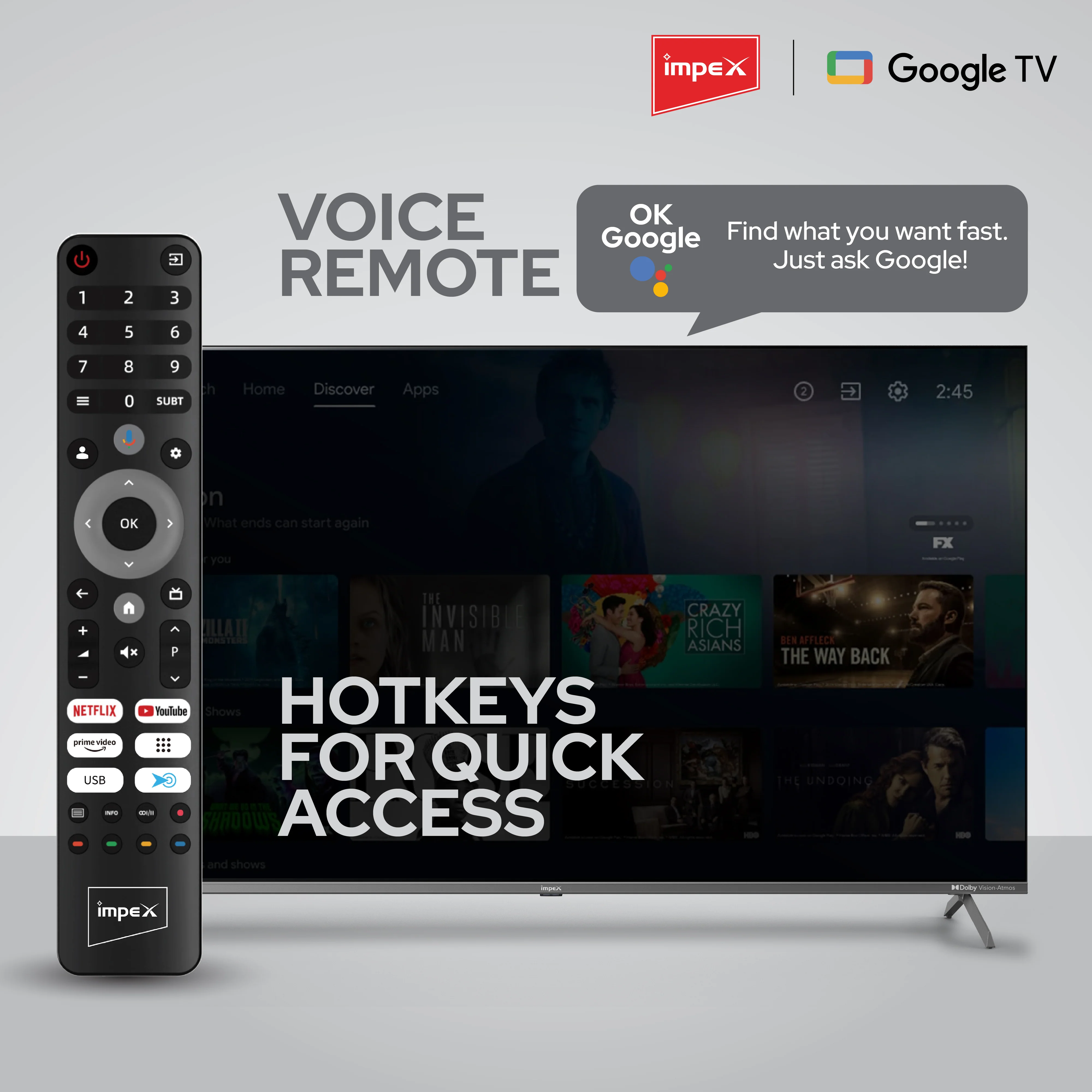 IMPEX|evoQ 65S4QLC3| 65"|4K QLED|GoogleTV|HDR10|120Hz DLG|Dolby Vision|Dolby ATMOS|ALLM|MEMC|24W SPEAKER|4 Year Warranty - Image 9
