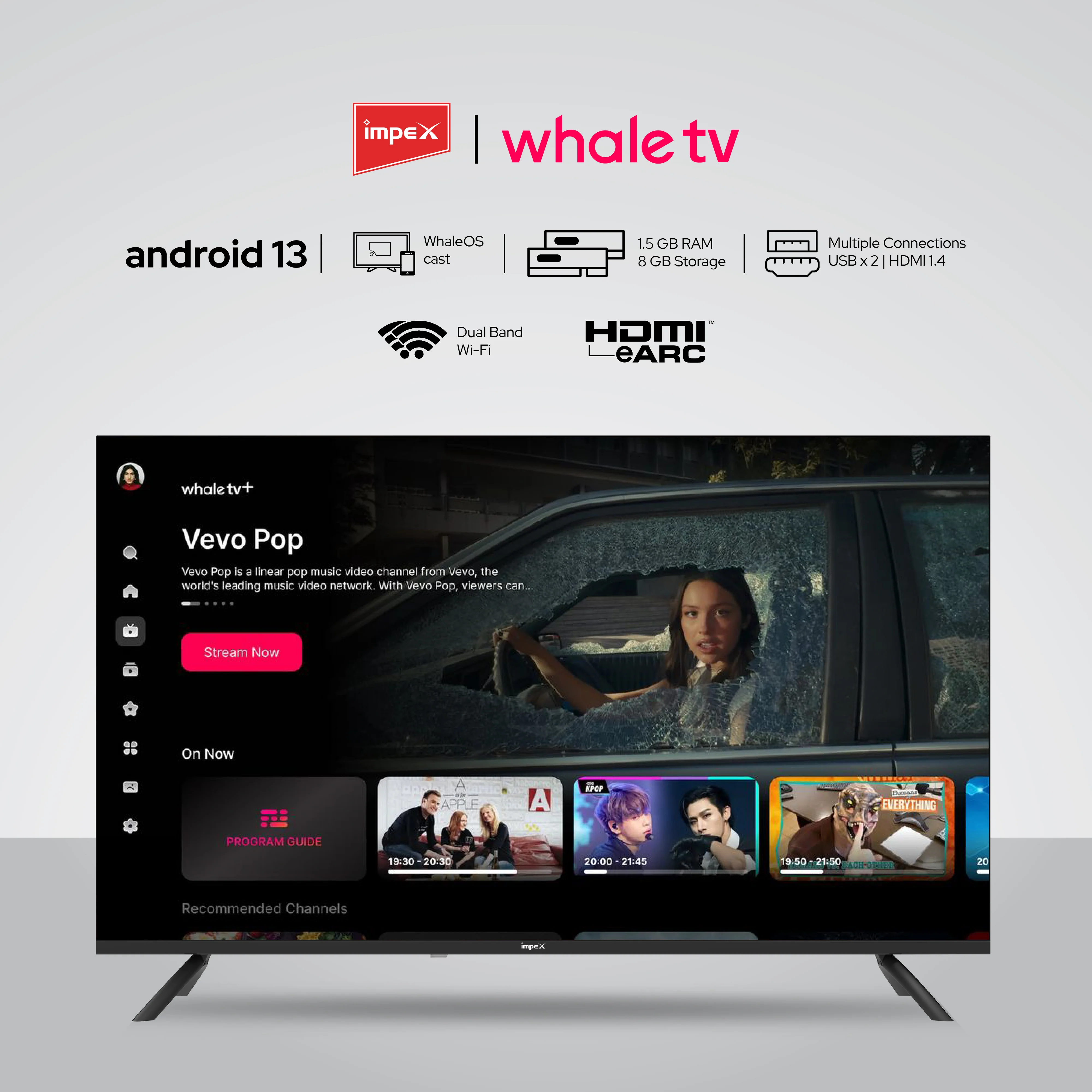 Impex WIOS Whale Series 43-inch 4K UHD QLED Smart TV (WIOS 43A4QSK1) with HDR10, Dolby Audio, and 3-Year Warranty (Black) - Image 4