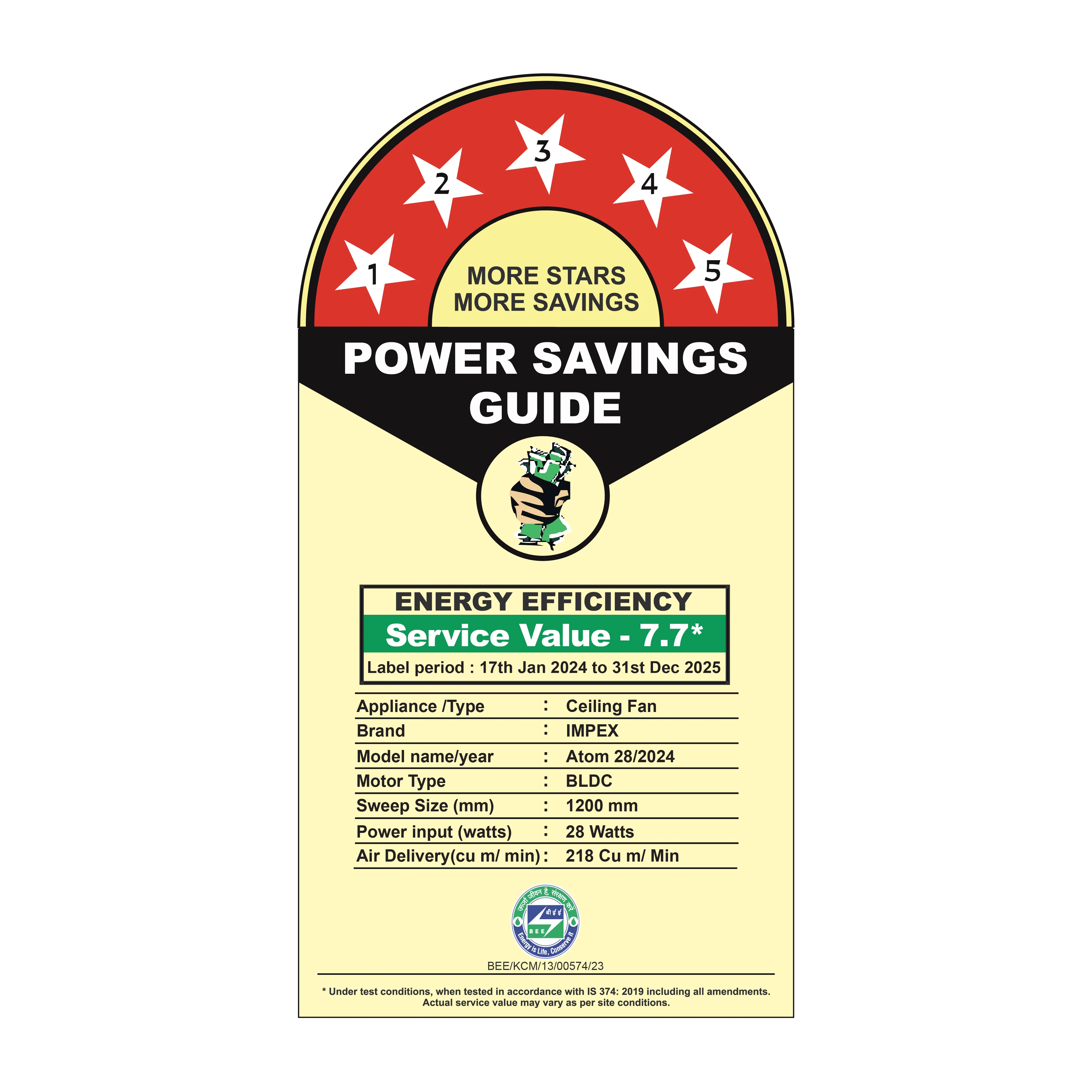 Impex 1200mm Ceiling Fan BLDC ATOM 28 Dx R with Remote - 5 Star | 3 Year Warranty - Image 12