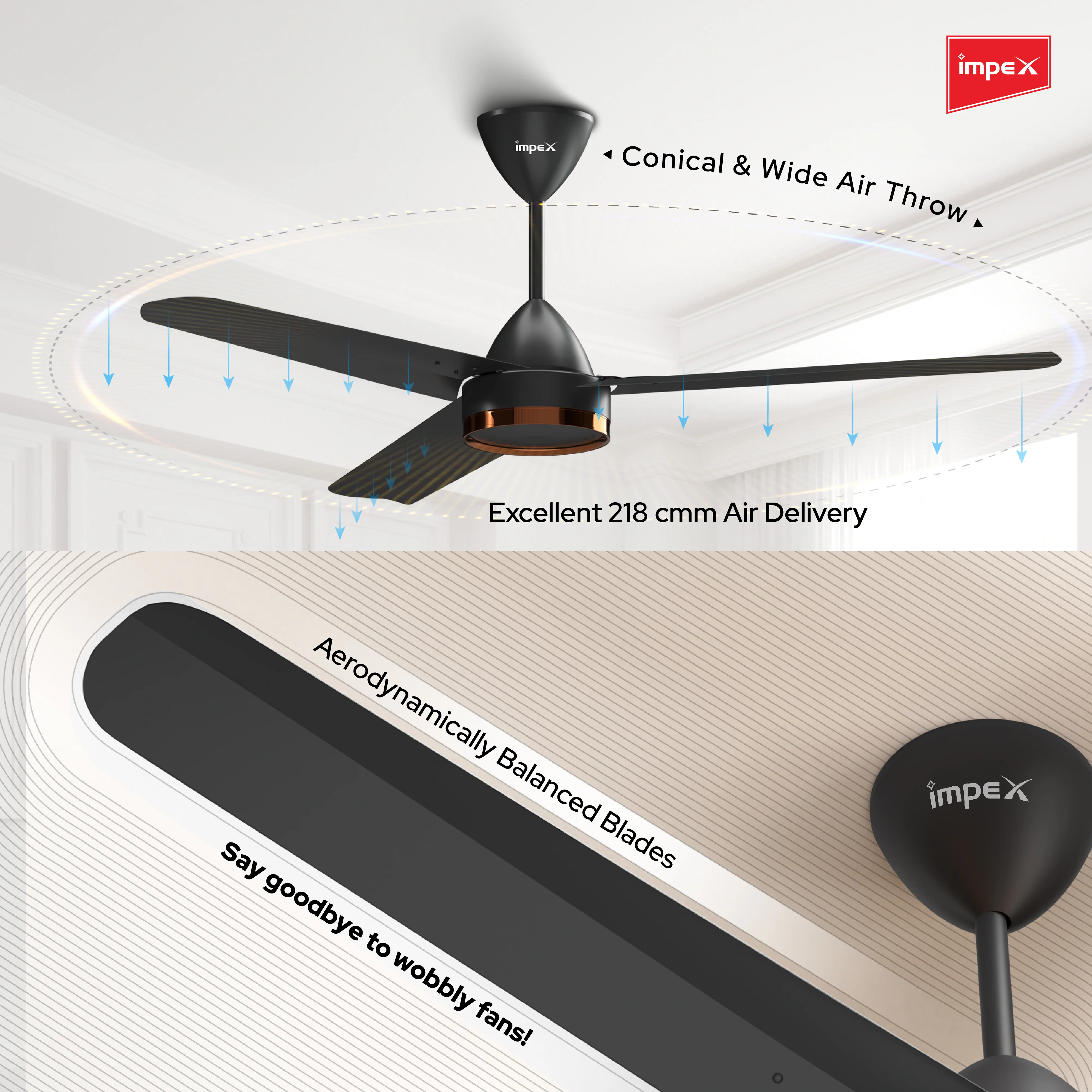 Impex 1200mm Ceiling Fan BLDC ATOM 28 Dx R with Remote - 5 Star | 3 Year Warranty - Image 4