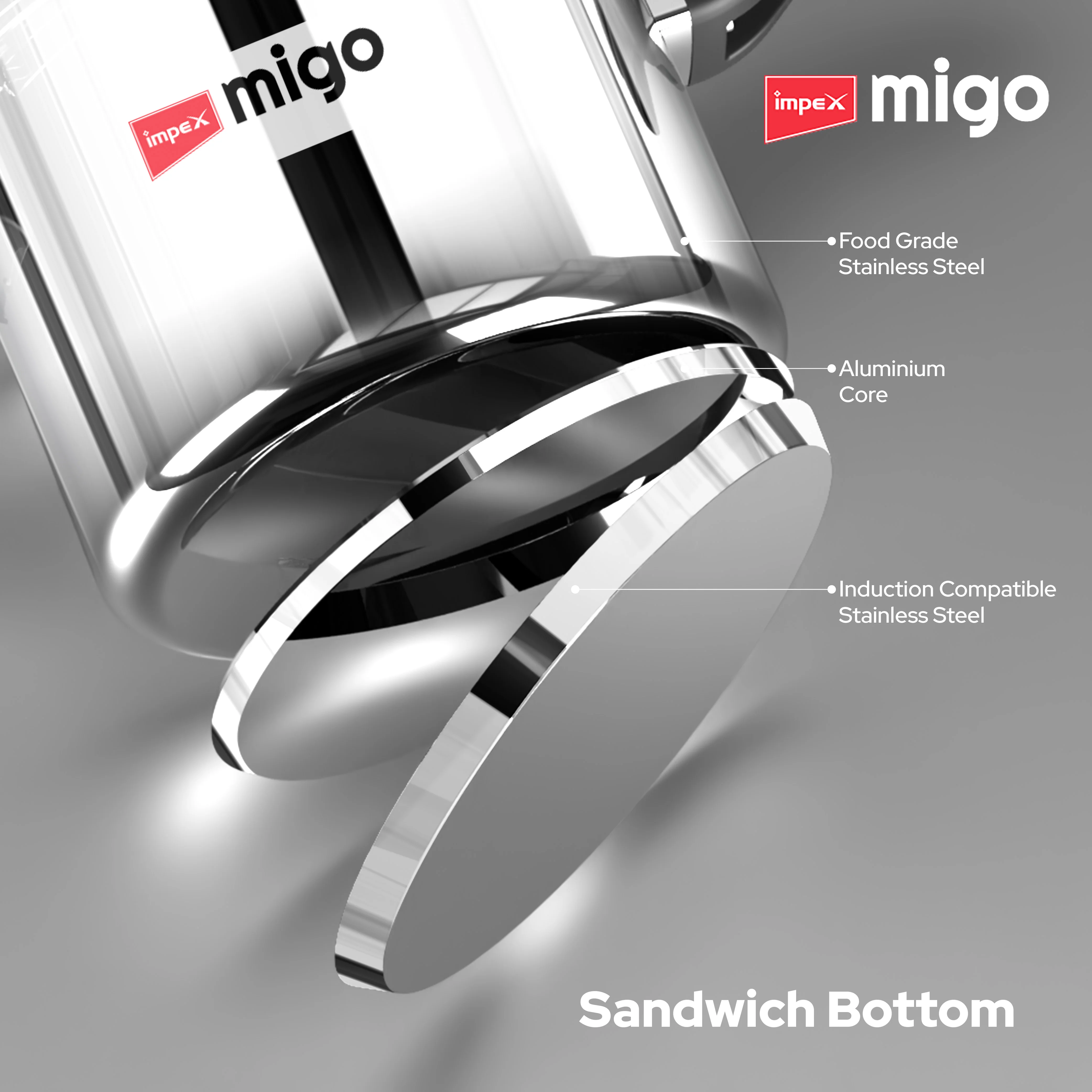 IMPEX Migo 5 L Stainless Steel Pressure cooker IFC 5 SS Induction Bottom (Stainless Steel) - Image 5