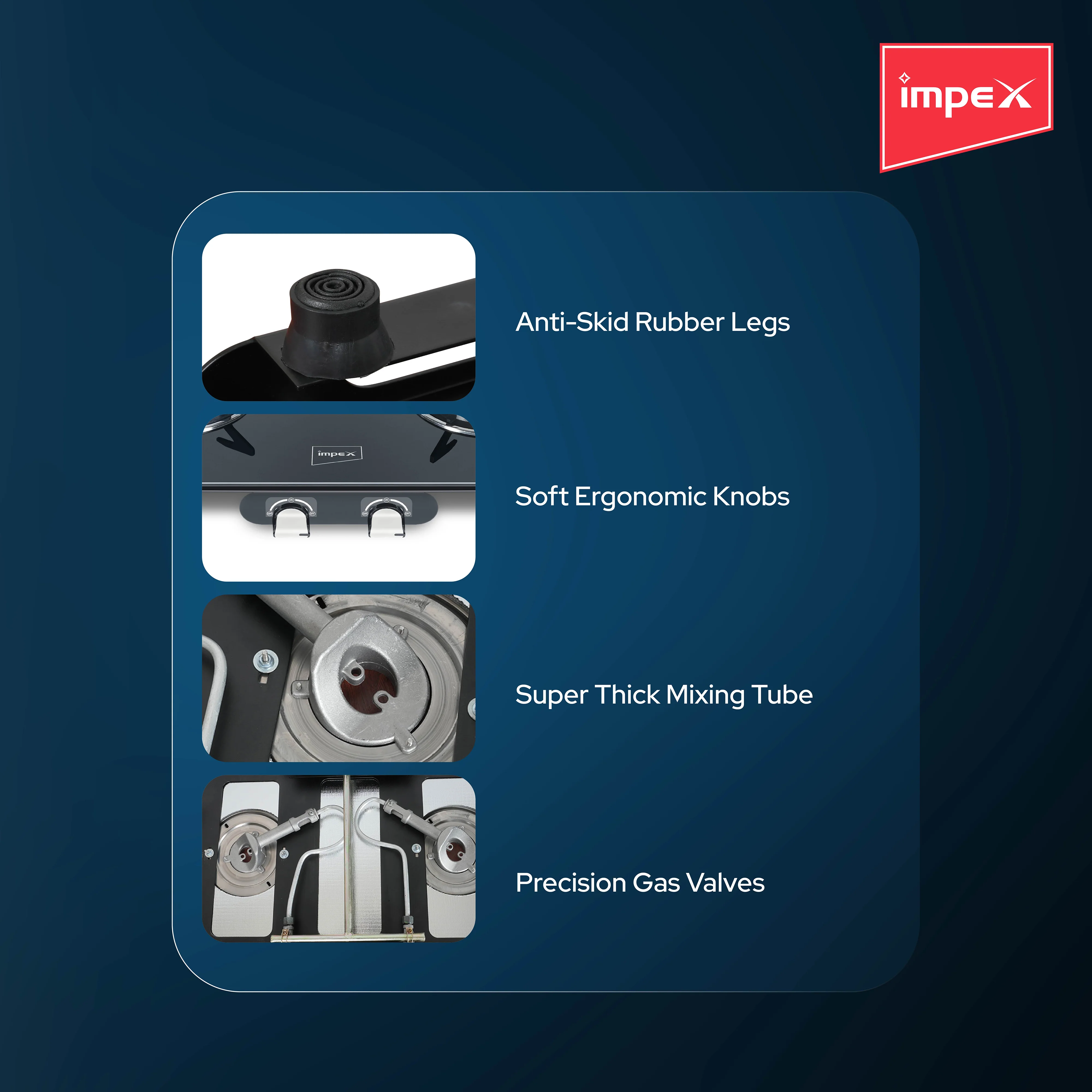 Impex AIRA 2B Frameless Glass top Gas Stove - Image 4