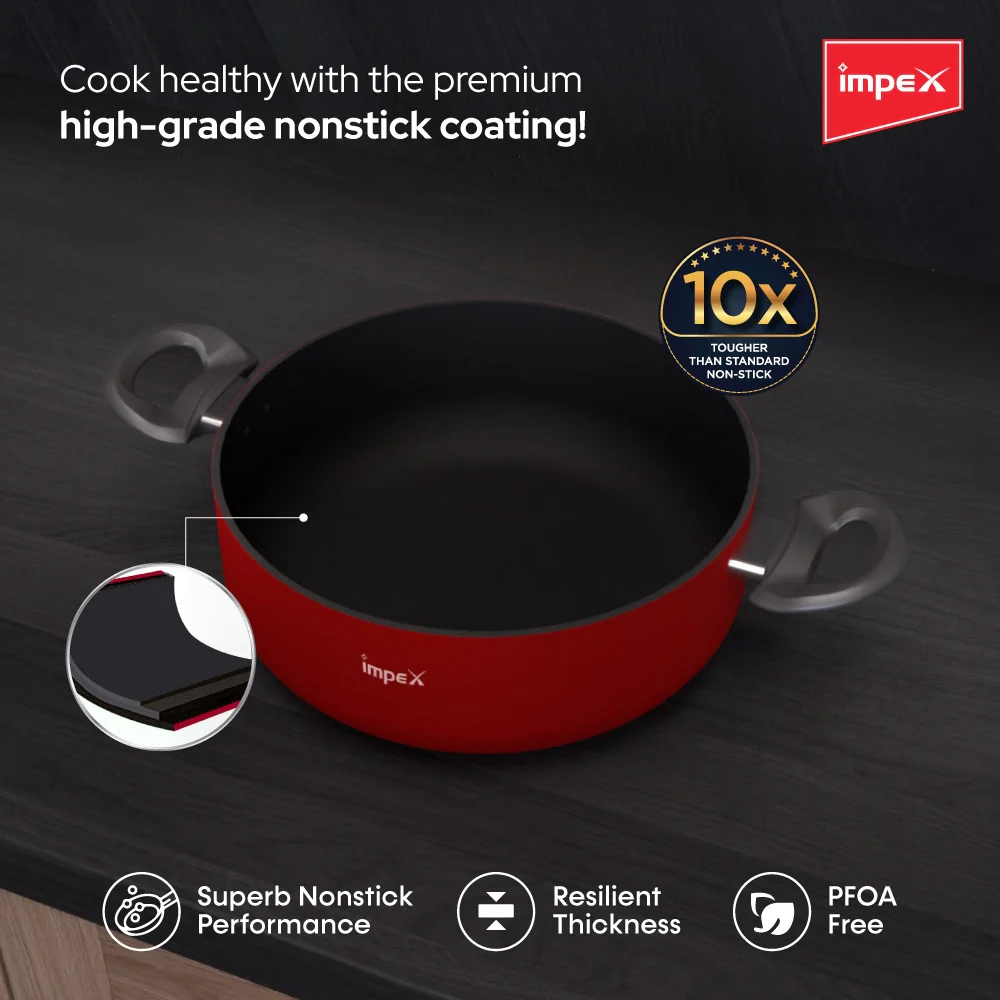 Impex ISP-2075 Aluminium Non Stick Induction Base Sauce Pan(2 Litres , 20 cm) - Image 3