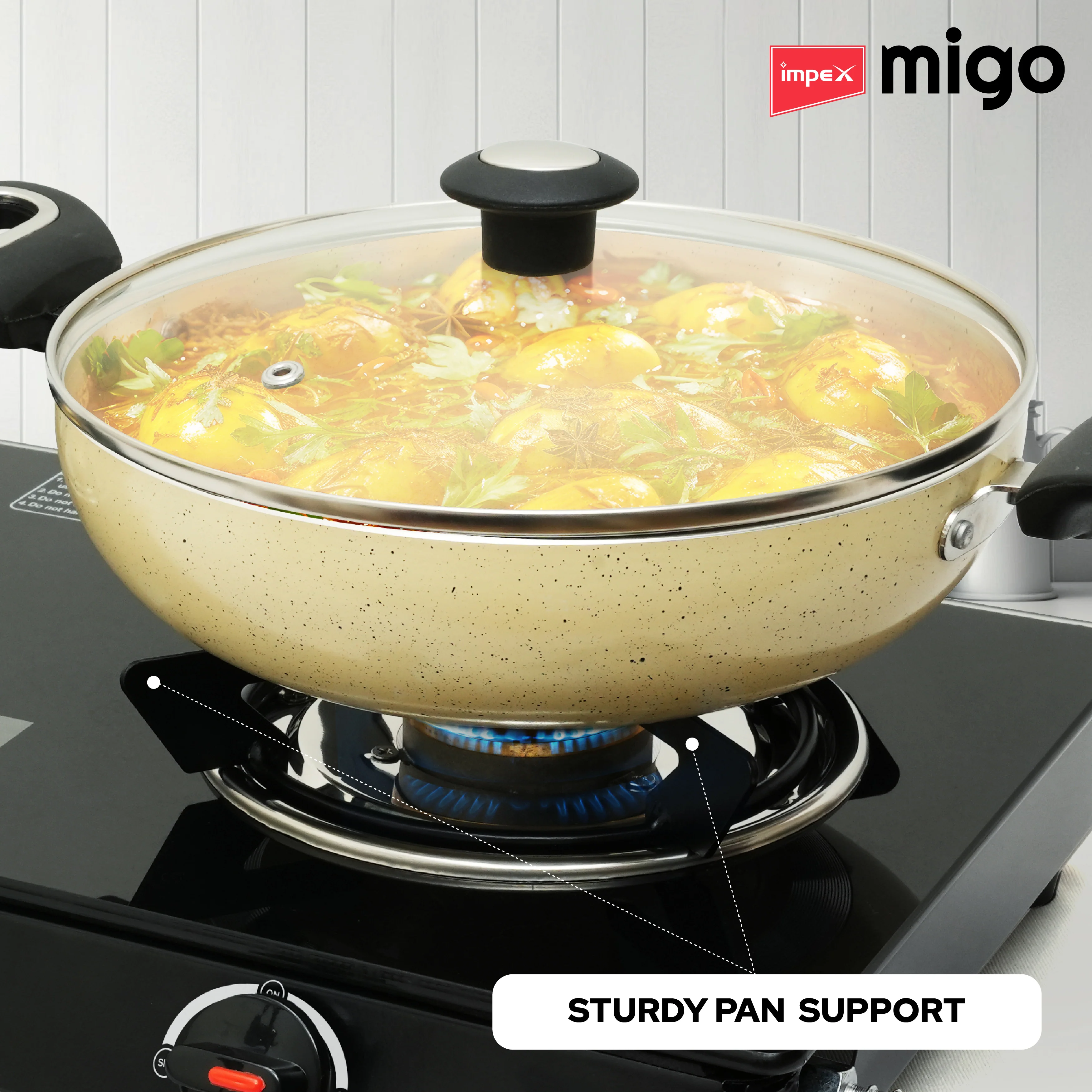 Impex Migo 3 Burner Gas Stove 6 mm Toughened Glass Top LINEA 3B, 1 Year Warranty (Black) - Image 7