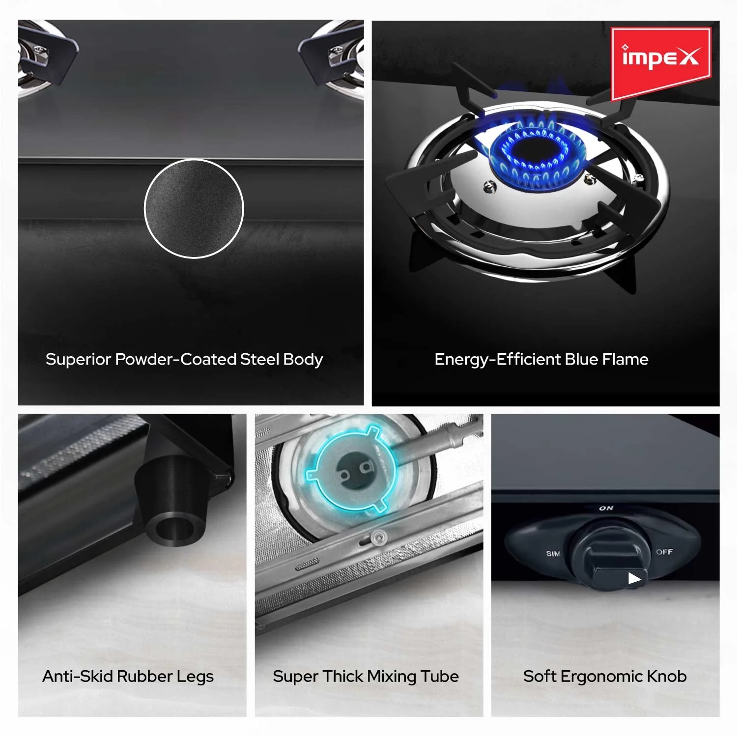 3 Burner Glasstop Gas Stove (Specta 3B Neo) - Image 4