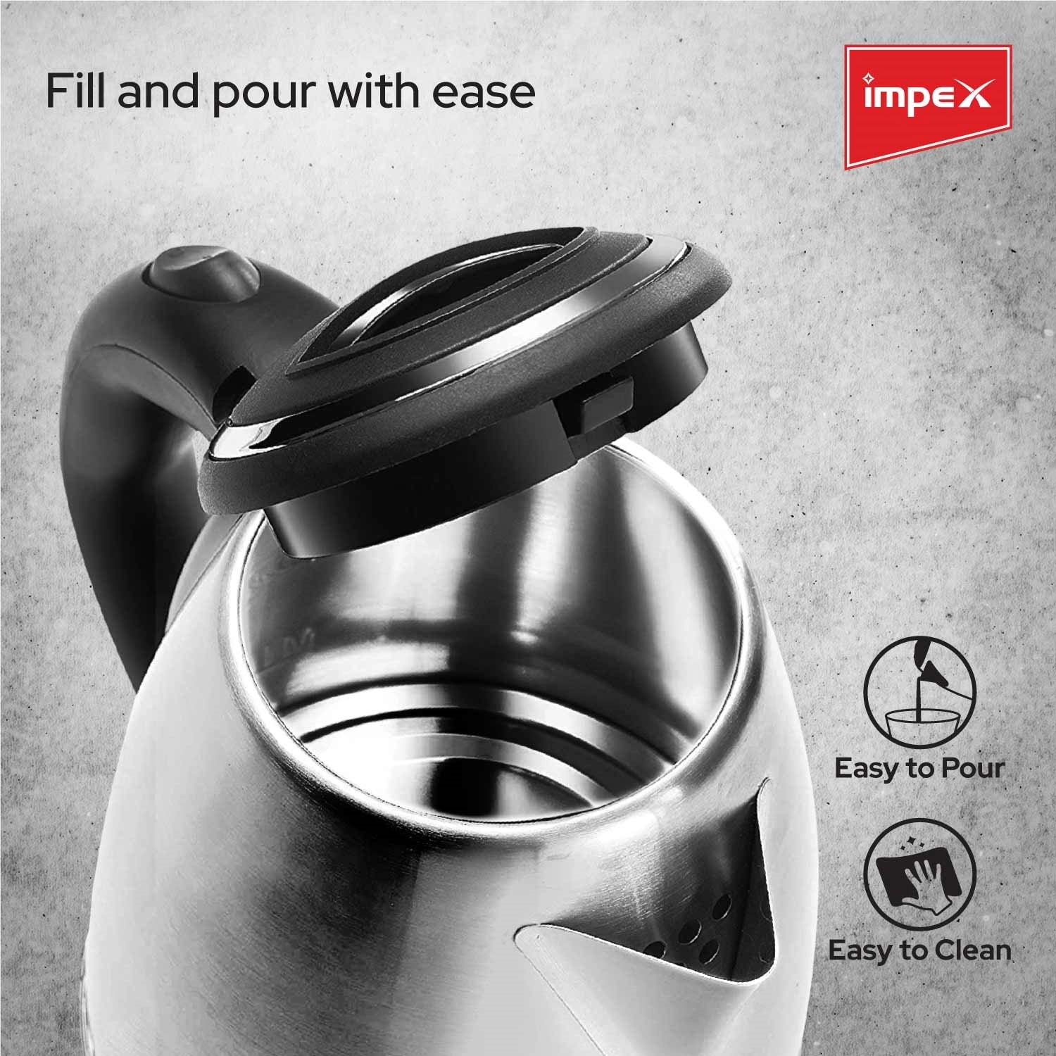 Impex STEAMER-1501 Stainless Steel Electric Kettle (1.5 Litre,1500 Watts,Silver) - Image 6