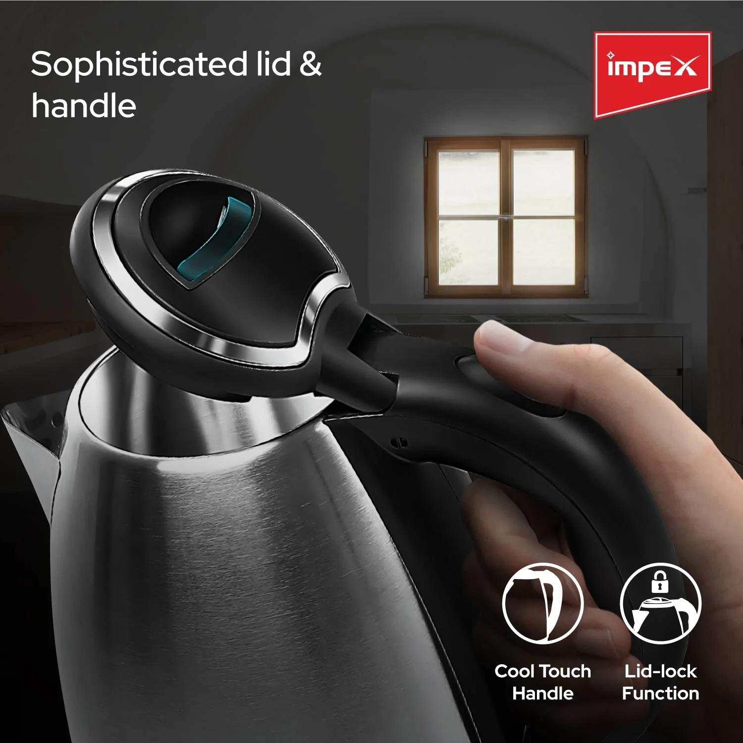 Impex STEAMER-1801 Stainless Steel Electric Kettle (1.8 Litre,1500 Watts,Silver) - Image 5